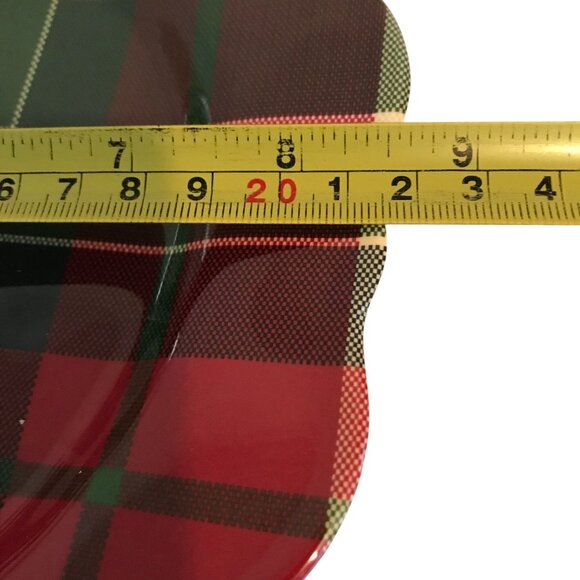 Tommy Bahama Melamine Tartan Christmas Plaid 11" Dinner & Side Plate Set 16-Piec - Picture 2 of 7